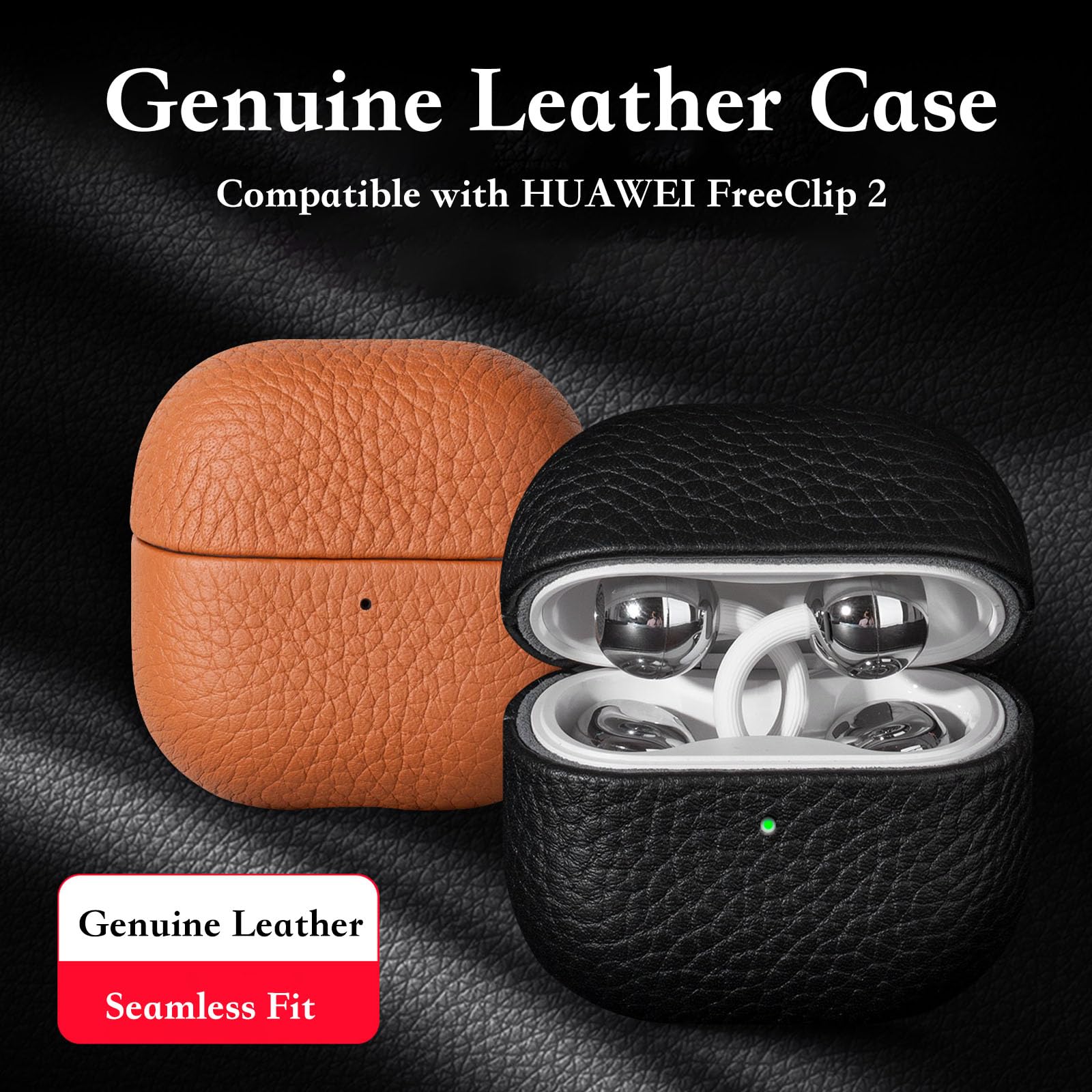 Amazon | Huawei FreeClip 2用本革ケース、フルラップの肌に優しい